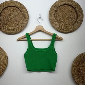 Aritzia Babaton Green Cropped Tank Top Small